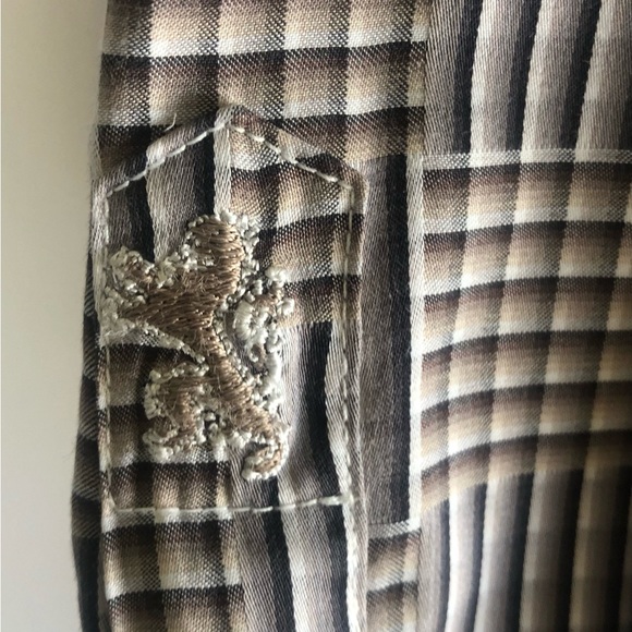 Bugatchi Men’s Dress Shirt  Pretty brown & black check/square pattern - Picture 4 of 9